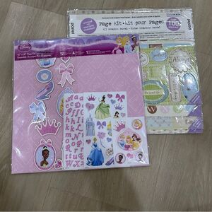 Disney Princess and Girl Theme Scrapbook Kit, Set of 2, New